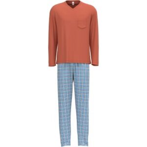 Calida Relax Imprint 1 Pyjamas Blau/Orange Baumwolle XX-Large Herren