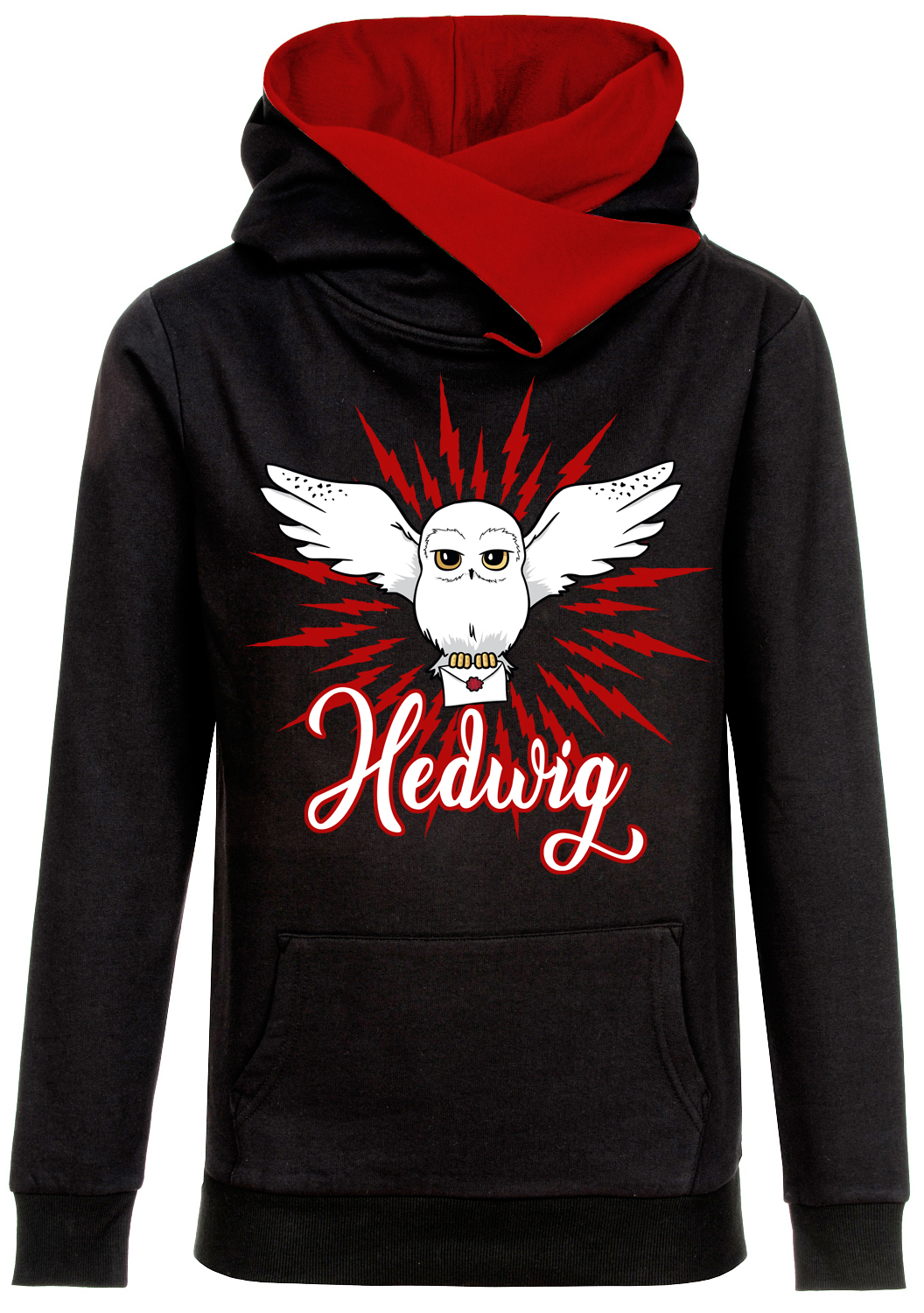 Harry Potter Hedwig Arrows Damen Schalkragenpullover schwarz/rot