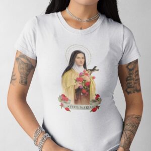 VIVE MARIA DAMEN T-SHIRTMarke: Vive MariaModell: Holy Therese Shirt femaleProdukt Nr.: 45959Farbe: weissHauptmaterial: 100% BiobaumwolleDieses schwarze Damen T-Shirt besteht aus einem angenehmen