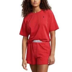 Polo Ralph Lauren Short Sleeve Shirt And Short Set Rot Large Damen