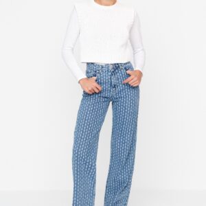Trendyol Collection Jeans Blau Wide Leg für Damen - 34