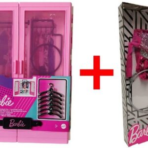 Mattel® Stehpuppe Mattel 2er-Set GBK11 Barbie Traum Kleiderschrank mit Kleiderbügel + FX