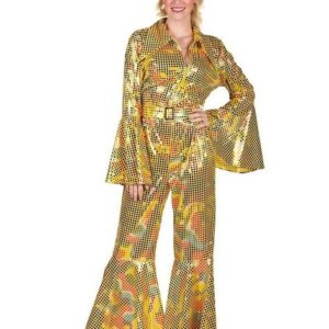 thetru Kostüm Disco Catsuit gelb, Ein glänzendes Beispiel für eine 70er Jahre Dancing Queen!