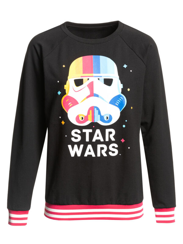 STAR WARS DAMEN SWEATSHIRTMarke: Star WarsModell: Stormtrooper Stripes Sweater femaleProdukt Nr.: 44125Farbe: schwarzHauptmaterial: 95% Baumwolle