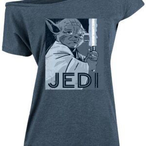 STAR WARS DAMEN LOOSE-SHIRTMarke: Star WarsModell: Jedi Loose Shirt femaleProdukt Nr.: 46383Farbe: blau meliertHauptmaterial: 70% Polyester