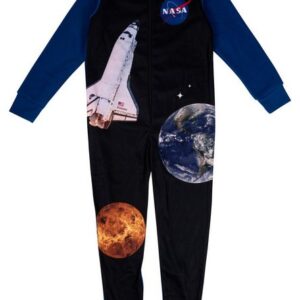 United Labels® Jumpsuit NASA Jumpsuit für Jungen - Overall Pyjama Schlafanzug Blau/Schwarz