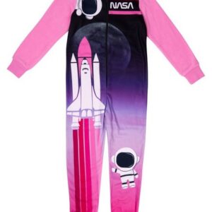 United Labels® Jumpsuit NASA Jumpsuit für Mädchen - Overall Pyjama Schlafanzug Rosa/Pink