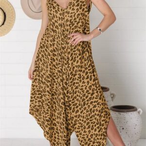 AFAZ New Trading UG Jumpsuit Frühlings- und Sommer-Jumpsuit mit Leopardenmuster für Damen