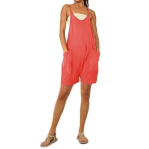 AFAZ New Trading UG Jumpsuit Lockerer, lässiger Sommer-Jumpsuit für Damen mit Reißverschlusstaschen