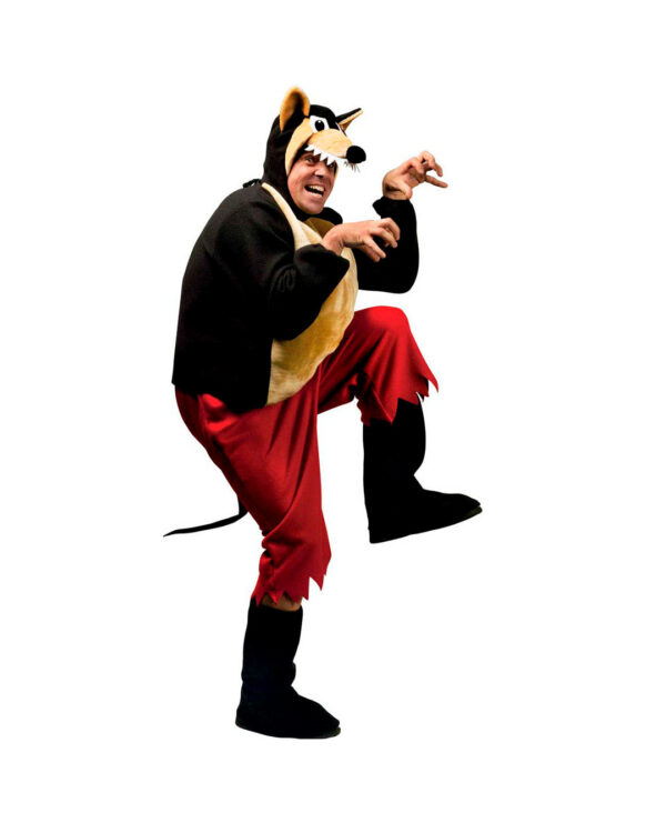 Großer Böser Wolf Overall Kostüm für Fasching & Karneval S